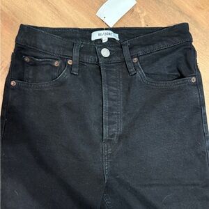 RE/DONE Black Straight Leg Jeans